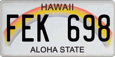 HI license plate FEK698