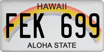 HI license plate FEK699