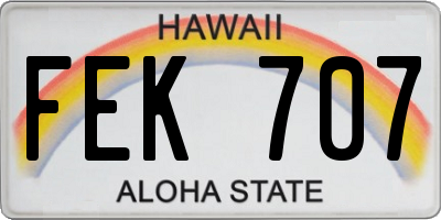 HI license plate FEK707