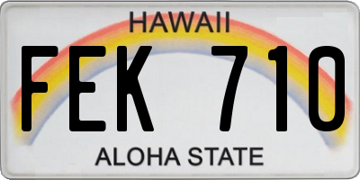 HI license plate FEK710