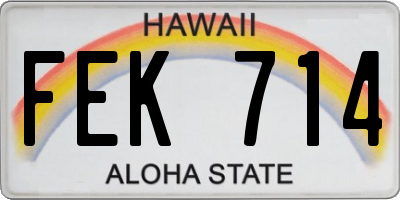 HI license plate FEK714