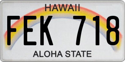 HI license plate FEK718