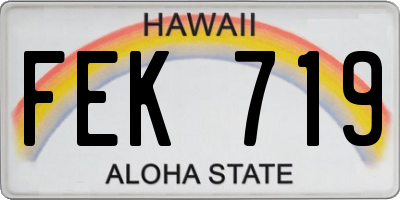 HI license plate FEK719