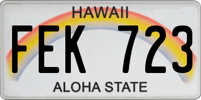 HI license plate FEK723