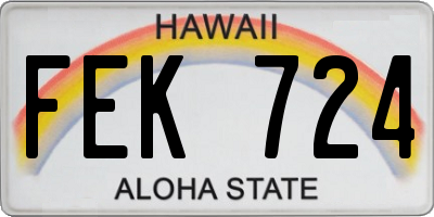 HI license plate FEK724