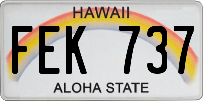 HI license plate FEK737