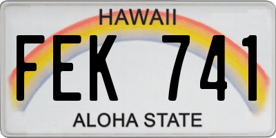 HI license plate FEK741