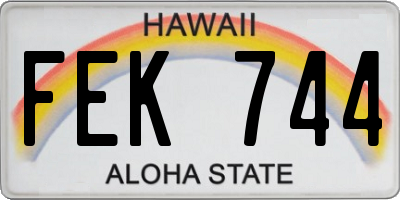 HI license plate FEK744