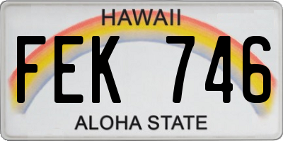 HI license plate FEK746