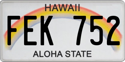 HI license plate FEK752