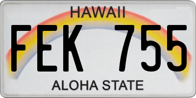 HI license plate FEK755