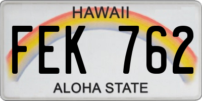 HI license plate FEK762