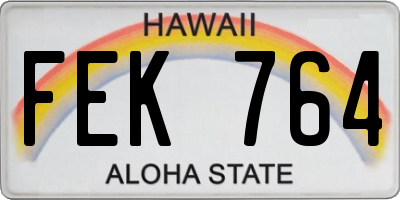 HI license plate FEK764