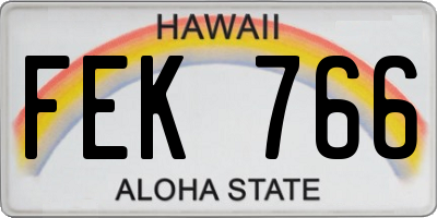 HI license plate FEK766
