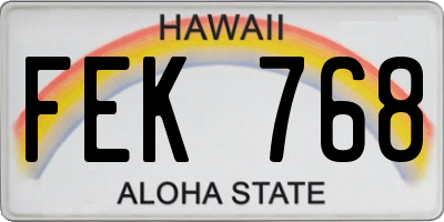 HI license plate FEK768