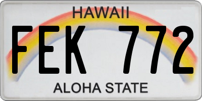 HI license plate FEK772