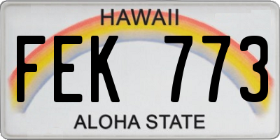 HI license plate FEK773