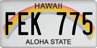 HI license plate FEK775