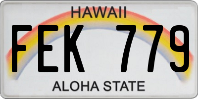 HI license plate FEK779