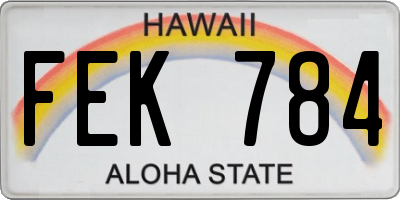 HI license plate FEK784