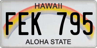 HI license plate FEK795