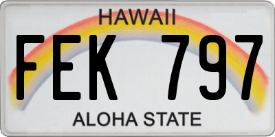 HI license plate FEK797