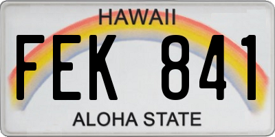 HI license plate FEK841