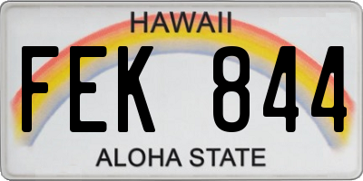 HI license plate FEK844