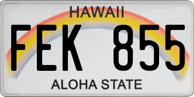 HI license plate FEK855