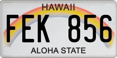 HI license plate FEK856