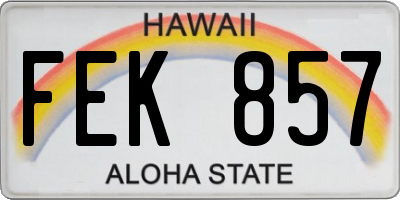 HI license plate FEK857
