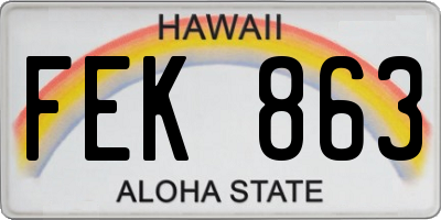 HI license plate FEK863