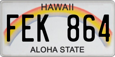 HI license plate FEK864