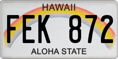HI license plate FEK872