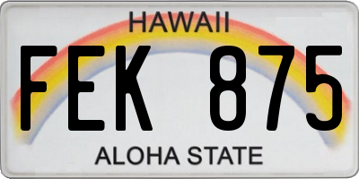 HI license plate FEK875