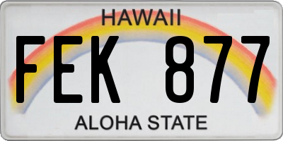 HI license plate FEK877