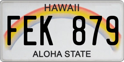 HI license plate FEK879
