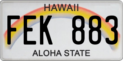 HI license plate FEK883