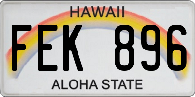 HI license plate FEK896
