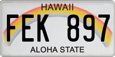HI license plate FEK897