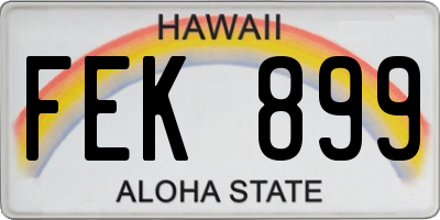 HI license plate FEK899