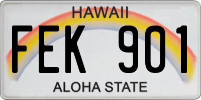 HI license plate FEK901