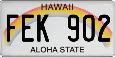 HI license plate FEK902