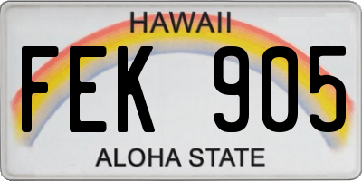 HI license plate FEK905