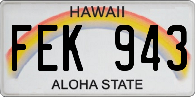 HI license plate FEK943