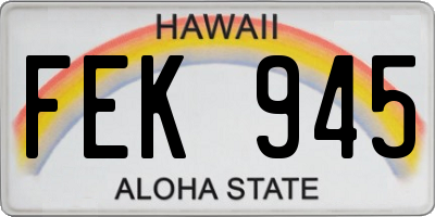 HI license plate FEK945