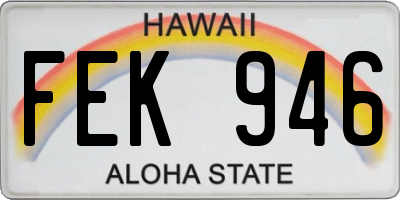 HI license plate FEK946