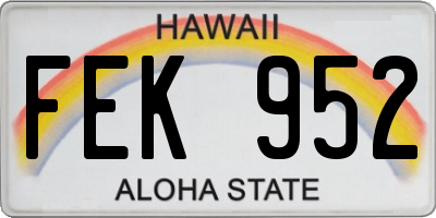 HI license plate FEK952