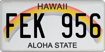 HI license plate FEK956