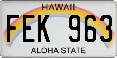HI license plate FEK963